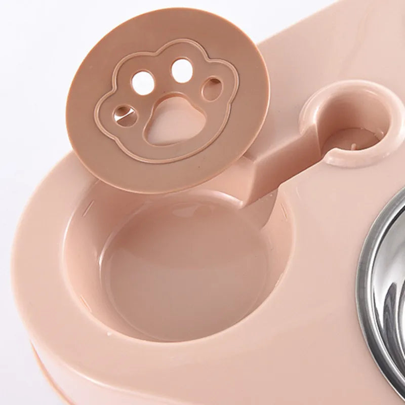 Pet Dog Cat Food Bowl with Bottle