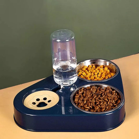 Pet Dog Cat Food Bowl with Bottle