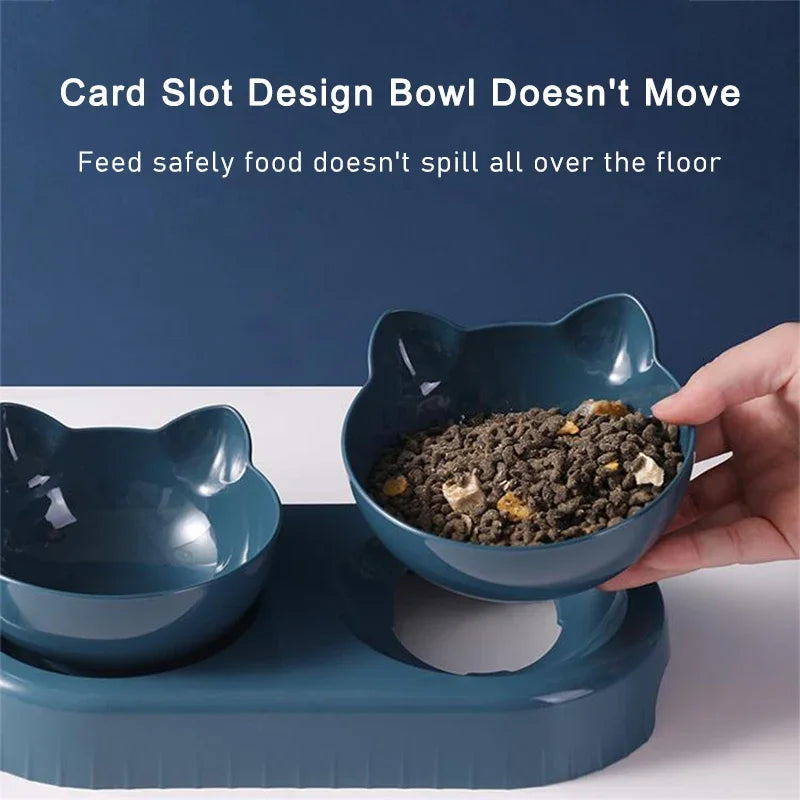 Pet Cat Bowl Automatic Feeder Water Dispenser