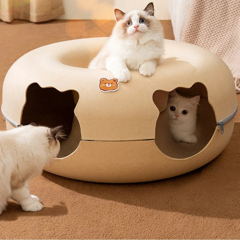 Felt Cat's Nest Donut Tunnel Cat's Nest Four