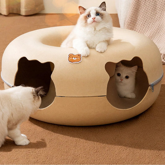 Felt Cat's Nest Donut Tunnel Cat's Nest Four