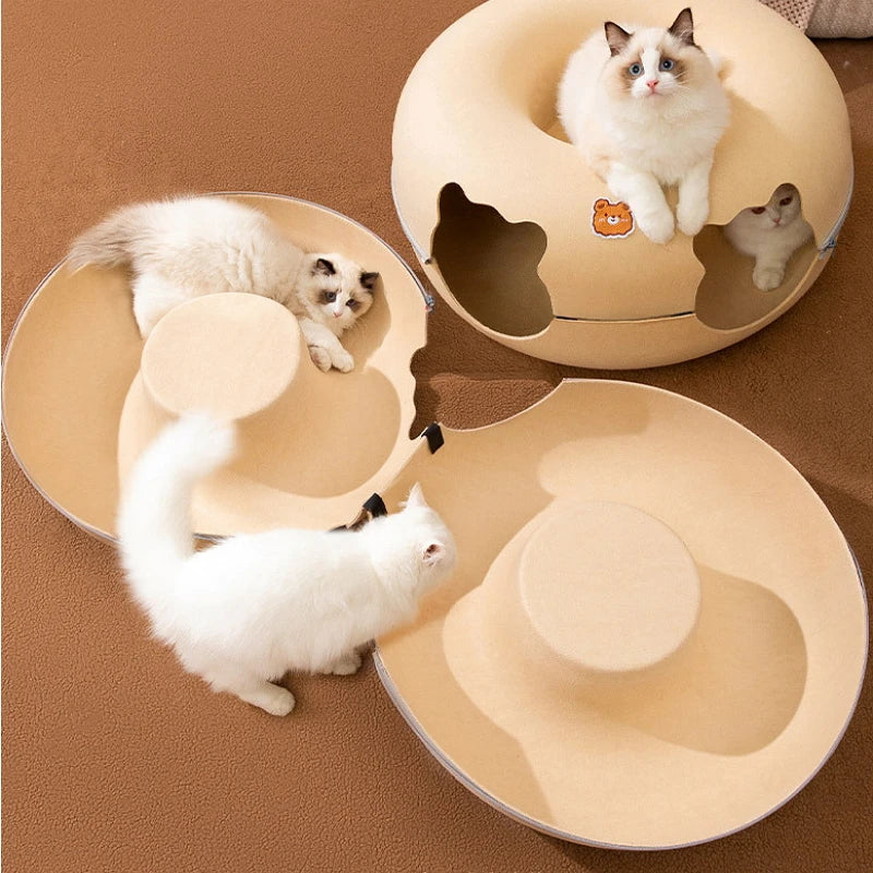 Felt Cat's Nest Donut Tunnel Cat's Nest Four